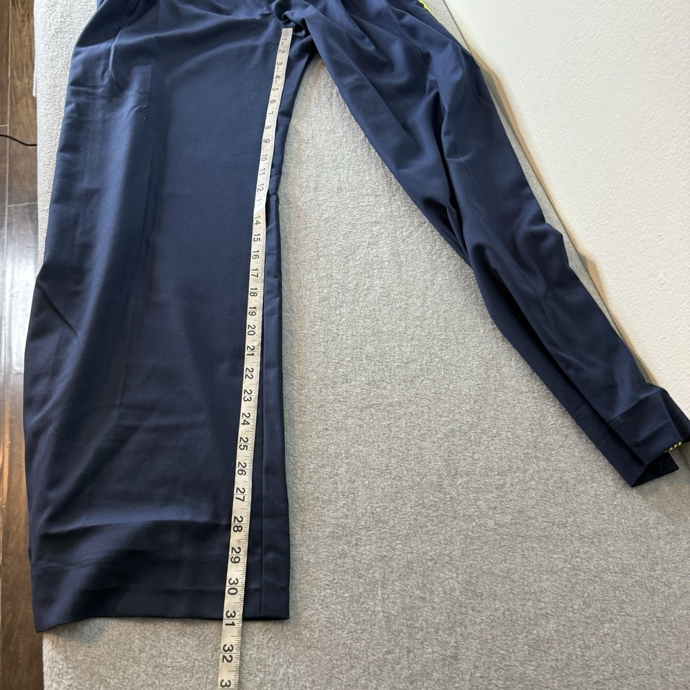 New Wildfang The Empower Colorblock Wide Leg Trouser Pants Blue Green Women's 2 - Picture 12 of 13